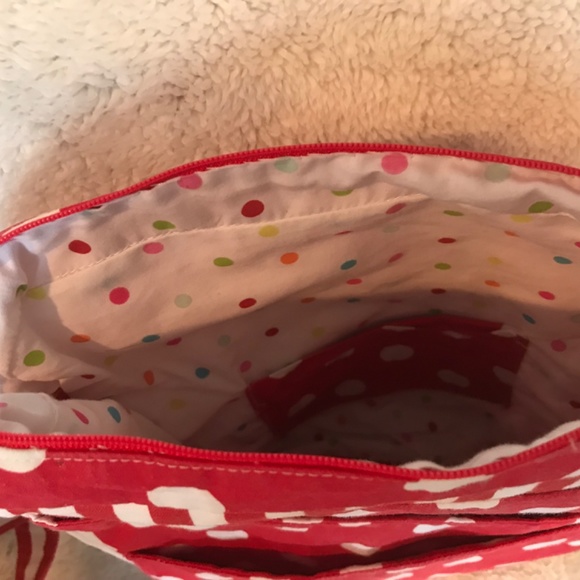 Red and white polka dot shoulder bag - Picture 3 of 5